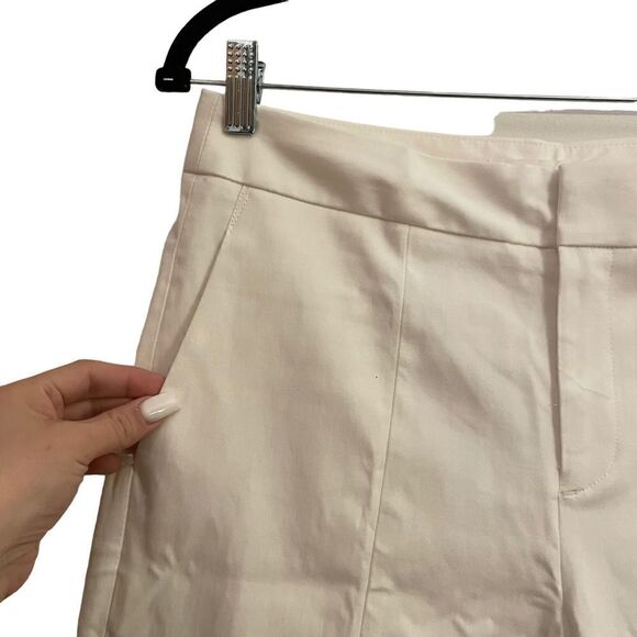 Everlane NWOT White Stretch High Waist Wide Leg Minimalist Neutral Trouser Pant - Picture 2 of 6